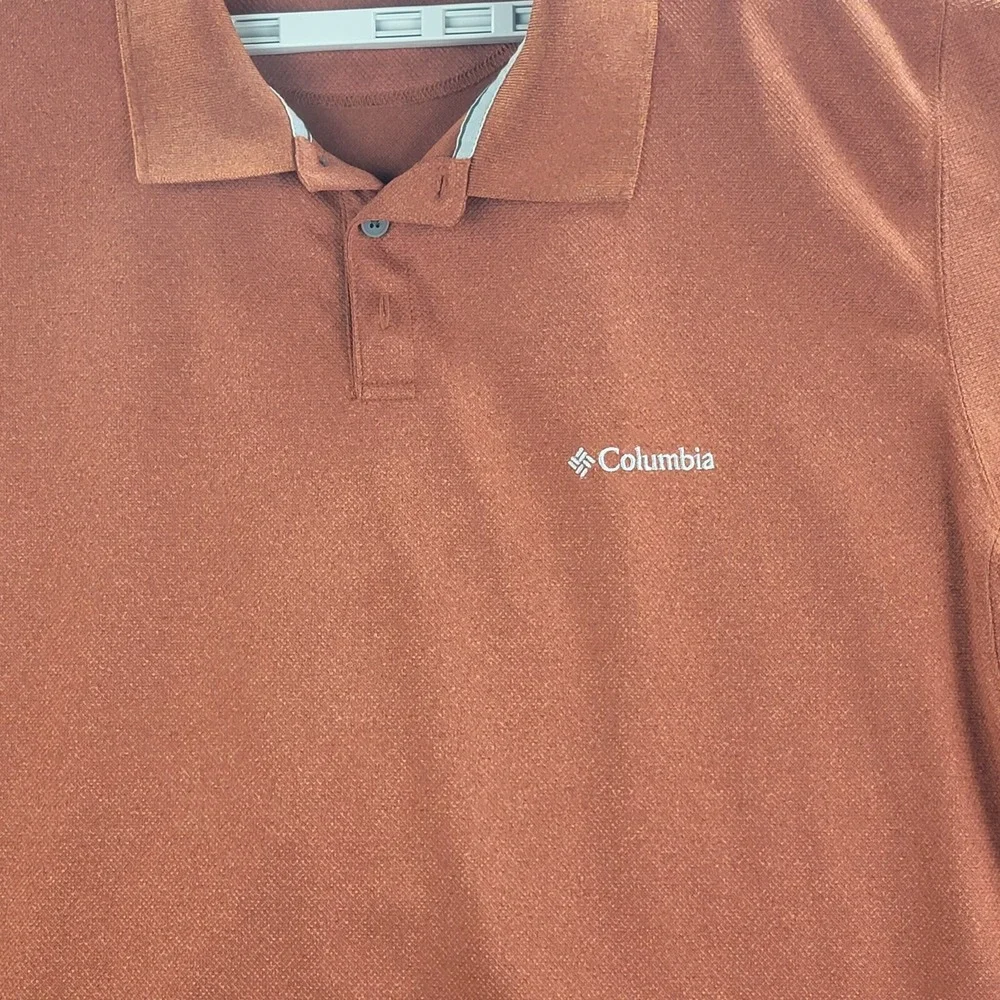 Columbia Omni Shade Polo Shirt‎ Orange Mens 2XL Short Sleeve Casual Fishing